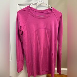 Lululemon long sleeve swiftly tech 2.0 Hip length pow pink